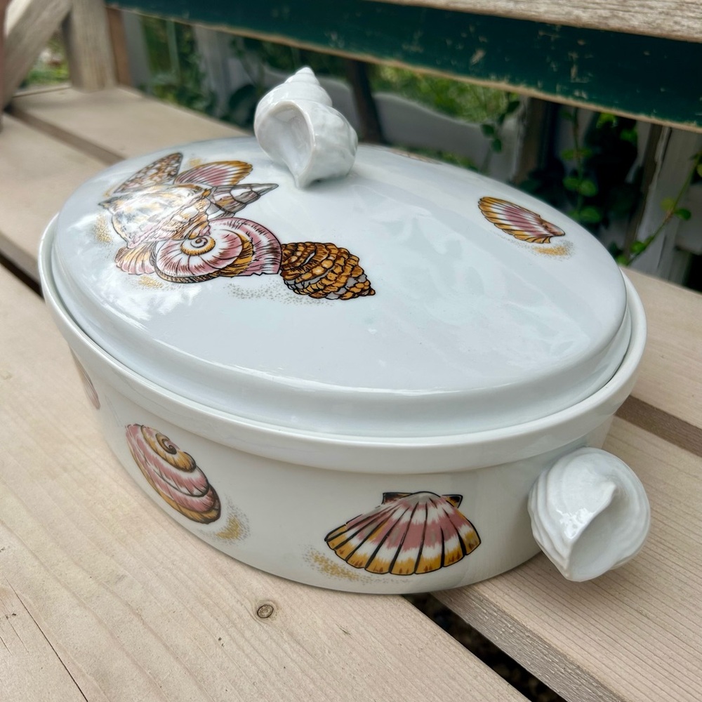 Georges Briard Seascape Covered Dish: Vintage Mid-Century Modern Ovenware - Picture 4 of 12